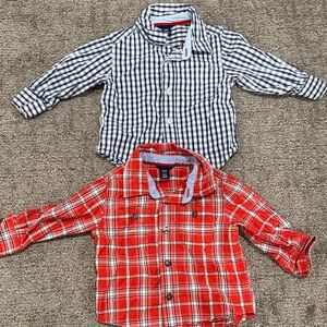 Baby GAP  Plaid Button-Down Shirts (Pair) 18-24 Month